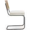 Buy Dining Chair with Armrests - Upholstered in Bouclé Fabric - Wood and Rattan - Birey White 60537 in the United Kingdom