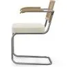 Dining Chair with Armrests - Upholstered in Bouclé Fabric - Wood and Rattan - Birey image 7