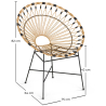 Buy Round Synthetic Rattan Outdoor Chair - Boho Bali Design - Elsa Natural 60541 - prices