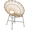 Buy Round Synthetic Rattan Outdoor Chair - Boho Bali Design - Elsa Natural 60541 in the United Kingdom