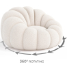 Buy Upholstered Armchair with Ottoman - White Boucle - Rubi White 60542 - prices