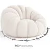 Upholstered Armchair with Ottoman - White Boucle - Rubi image 7