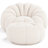Buy Upholstered Armchair with Ottoman - White Boucle - Rubi White 60542 at Privatefloor