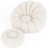 Buy Upholstered Armchair with Ottoman - White Boucle - Rubi White 60542 in the United Kingdom
