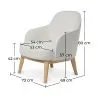 Upholstered Dining Chair - White Boucle - Letter image 7