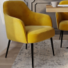 Buy Upholstered Dining Chair - Velvet - Hyra Yellow 60548 - in the UK