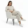 Upholstered Armchair - White Bouclé - Hyra image 7