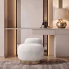 Pouf Luxury Home Foot Rest - White Boucle - Luxe image 7