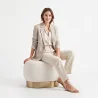 Pouf Luxury Home Foot Rest - White Boucle - Luxe image 7