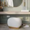Pouf Luxury Home Foot Rest - White Boucle - Luxe image 7