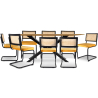 Pack Industrial Design Wooden Dining Table (220cm) & 8 Rattan Dining Chairs Upholstered in Velvet - Puila image 7