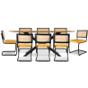 Pack Industrial Design Wooden Dining Table (220cm) & 8 Rattan Dining Chairs Upholstered in Velvet - Puila image 7