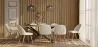 Pack Industrial Design Wooden Dining Table (220cm) & 8 Bouclé Upholstered Dining Chairs - Evelyne image 7