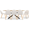 Pack Industrial Design Wooden Dining Table (220cm) & 8 Bouclé Upholstered Dining Chairs - Evelyne image 7