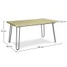 Pack Industrial Design Dining Table 150cm & 6 Rattan Dining Chairs - Velvet Upholstery - Puila image 7