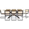 Pack Industrial Design Wooden Dining Table (220cm) & 8 Rattan Dining Chairs - Bastral image 7