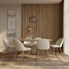 Pack Industrial Design Dining Table 150cm & 6 Bouclé Upholstered Dining Chairs - Evelyne image 7