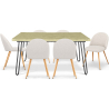 Pack Industrial Design Dining Table 150cm & 6 Bouclé Upholstered Dining Chairs - Evelyne image 7