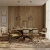 Pack Industrial Design Wooden Dining Table (200cm) & 8 Rattan Dining Chairs - Upholstered in Velvet - Puila image 7