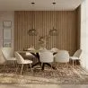 Pack Industrial Design Wooden Dining Table (200cm) & 8 Bouclé Upholstered Dining Chairs - Evelyne image 7