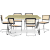 Pack Industrial Design Dining Table 150cm & 6 Rattan Dining Chairs - Bruna image 7