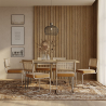 Buy Pack Industrial Design Dining Table 150cm & 6 Rattan Dining Chairs - Velvet Upholstery - Martha Mustard 60581 - in the UK