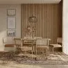 Pack Industrial Design Dining Table 150cm & 6 Rattan Dining Chairs - Velvet Upholstery - Martha image 7