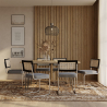 Pack Industrial Design Dining Table 150cm & 6 Rattan Dining Chairs - Velvet Upholstery - Hyre image 7