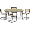 Buy Pack Industrial Design Dining Table 120cm & 4 Rattan Dining Chairs - Bastral Black 60584 - prices