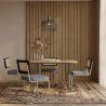 Pack Industrial Design Dining Table 120cm & 4 Rattan Dining Chairs - Velvet Upholstery - Hyre image 7