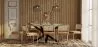 Pack Industrial Design Wooden Dining Table (200cm) & 8 Rattan Dining Chairs - Upholstered in Velvet - Martha image 7