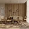 Pack Industrial Design Wooden Dining Table (200cm) & 8 Rattan Dining Chairs - Upholstered in Velvet - Martha image 7
