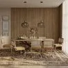 Pack Industrial Design Wooden Dining Table (220cm) & 8 Rattan Dining Chairs - Velvet Upholstery - Martha image 7