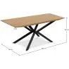 Pack Industrial Design Wooden Dining Table (220cm) & 8 Rattan Dining Chairs - Velvet Upholstery - Martha image 7