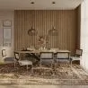 Pack Industrial Design Wooden Dining Table (220cm) & 8 Rattan Dining Chairs - Velvet Upholstery - Hyre image 7