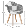 Buy Dining Chair with Armrests - Upholstered in Patchwork - Black and White - Dominic White / Black 60604 - prices