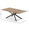 Rectangular Dining Table - Industrial - Wood and Metal - Bayron image 7