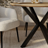 Buy Round Dining Table - Industrial - Wood and Metal - Bayron Natural wood 60609 in the United Kingdom