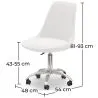 Desk Chair with Wheels - White Boucle - Tulip image 7