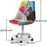  Swivel Office Chair - Patchwork Upholstery - Simona image 7