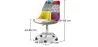 Swivel Office Chair - Patchwork Upholstery - Ray  image 7