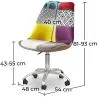 Swivel Office Chair - Patchwork Upholstery - Ray  image 7