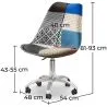  Swivel Office Chair - Patchwork Upholstery - Pixi image 7