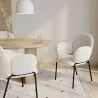 Dining Chair with Armrests - Bouclé Fabric Upholstery - Erys image 7