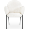 Buy Dining Chair with Armrests - Bouclé Fabric Upholstery - Erys White 60626 - in the UK