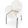 Buy Dining Chair with Armrests - Bouclé Fabric Upholstery - Erys White 60626 in the United Kingdom