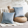 Buy Pack of 2 velvet cushions - cover and filling - Mesmal Grey 60631 in the United Kingdom