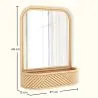 Wall Mirror with Rattan Frame - Bali Boho Style - Amara image 7