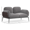 Buy 2-Seater Sofa - Upholstered in Velvet - Vandan Light grey 60651 with a guarantee
