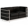 Buy 2-Seater Sofa - Upholstered in Vegan Leather - Lecur Black 60658 - prices